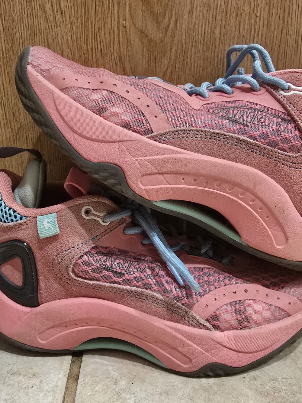 And1 Pink and Light Blue Kids' Sneakers